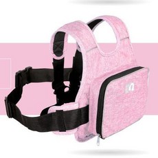 機車兒童安全帶 可收納騎行保護帶 防摔綁帶, 純色款-粉紅色, 1個