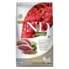 法米納 N&D 藜麥無穀 室內犬體態保健 絕育小型成犬糧 鴨肉蘆筍配方 2.5kg, 1個, 混合口味