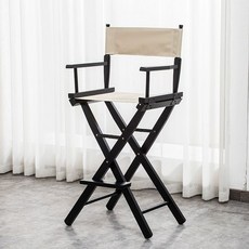 접이식 바의자 등받이 간이 빠텐 로그 중형 스탠딩 스툴 화이트 카페 원목 홈바 높은체어, 1개, 하이 스탠드 블랙 카키