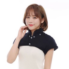 어깨 넥 목 산모 남녀는 여름 수면 방한 보호 보온 조끼 워머 잠자는 중년, O. 다크네이비 두툼한 카라 탈부착 가능한 겨울 스타일