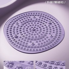 足底穴位按摩指壓板 家用加厚慢跑足部按摩墊 加大經絡墊 墊腳室內跑步腳底腳墊, 1個, 貓爪外觀【雅黛紫】7磁石按摩-直徑55c