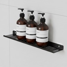 리빙이아 무타공 세면대선반, 블랙 일자