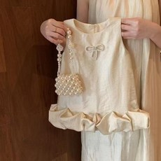 女童背心連衣裙 夏季 蝴蝶結 公主裙