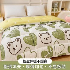 四季通用加厚保暖被 輕盈柔軟 森系熊可愛圖案, *森系熊 輕盈柔軟 保暖不壓身 無異味 *