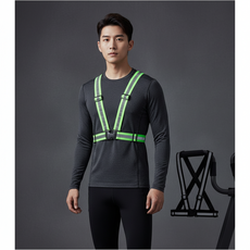 야간 러닝 자전거 안전 반사 밴드 고휘도 형광 조끼 360도 야광 벨트, 1엑스반도-형광