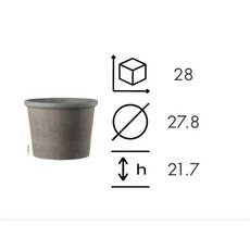 Deroma帝羅馬 CILINDRO 粗面圓桶盆 摩卡, 1個, 直徑 28 公分 煩請一個盆下一單