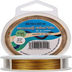 30m 나일론 코팅 스테인리스사 DIY 비즈줄 목걸이 팔찌만들기 와이어 라이트 골드 0.5mm, 1롤, 골든로드