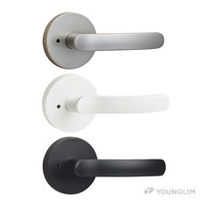 영림 방문손잡이 도어 문손잡이 욕실손잡이 문고리 실린더 레버 도어핸들 YDH-023 실버/블랙/화이트, 실버
