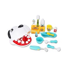 Hi-toys 卡通狗仿真寵物牙醫玩具組 /家家酒玩具，角色扮演遊戲，激發想像力，安全無毒材質, 1個