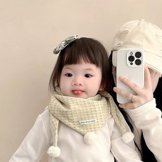 兒童圍巾秋冬季嬰兒保暖圍脖寶寶防風三角巾男童女寶百搭可愛脖套