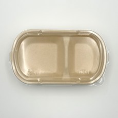 펄프용기 타원형 2칸 850ml, 1개, 50세트