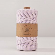 3.0mm 100yard 멀티컬러 투톤 푼사 퓨어 코튼 순면 마크라메 재료, Lavender