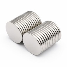 마니코 강력 네오디움 원형자석 20 x 2mm 동전형, 10개, 실버 10개, 실버