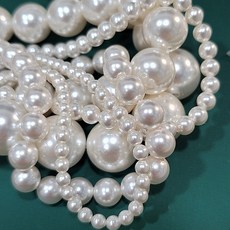 스와로브스키 화이트진주 3mm 4mm 6mm 8mm 10mm 진주 재료 1줄 만들기 DIY, 1개, 3mm (100개)