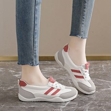 JLVJ 여성 운동화 통기성 초경량 플랫 캐주얼 스니커즈 3.5cm 키높이 여성운동화