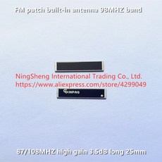 100% FM 패치 내장 안테나 98MHZ 대역 87/108MHZ 고이득 길이 3.5dB 25mm FMCN2F100G 인덕터