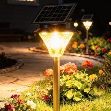태양광 COB 180구 정원등 LED 태양열 조명 잔디등 야외조명 COB-Pro, 노란빛(말뚝형)