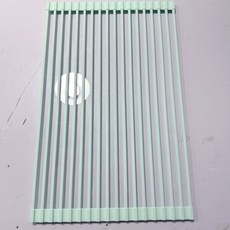 矽膠瀝水架 - 廚房多功能可折疊水槽碗筷濾水碗盤收納置物架, 1個, 大號52*33CM淺藍色【18根方形13, 淺藍色