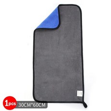 MotorcyclMicrofiber 청소 수건 세차 두꺼운 건조 천 자동차 바디 워시 타월 더블 레이어 깨끗한 넝마 30/40/60cm, [02] 1PCS-30x60cm
