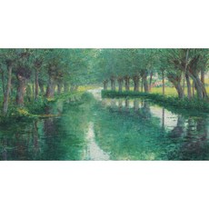 The River Epte Giverny (존 레슬리 브렉) 편집아트포스터 감성선물, 그림만(매트지), A2
