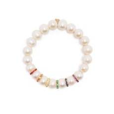 시드니에반 14K 옐로 골드 멀티 스톤 펄 브레이슬릿