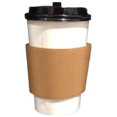 90口徑咖啡杯 紙杯 厚杯 空白咖啡杯 黑凸蓋 杯套 外帶杯, 1個, 200個裝