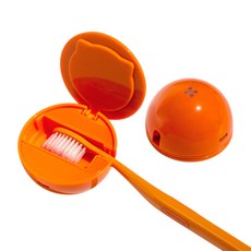 동25감 가정용 휴대용 칫솔+살균기 1인 세트 UVC-LED 충전식, 칫솔(오렌지)+살균기(오렌지)