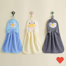 타월 캐릭터 부드러운 핸드타올 설거지 흡수력 좋은, 그레이 펭귄