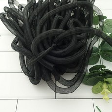 둥근 메쉬 컬러 축제 원형 탄성리본 튜브장식 크리놀라, 11. 블랙 1m
