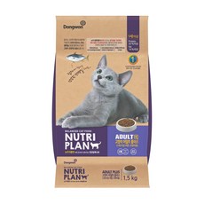 동원뉴트리플랜 어덜트 고양이 플러스 건식사료, 참치, 1.5kg, 1개