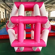 대형 물놀이 에어튜브 워터파크 수상놀이 풍선 장난감 풀장 레저 놀이기구 모음, 분홍색 + 흰색 러닝 머신 2m