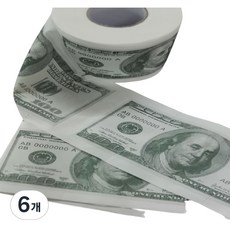 美金鈔票圖案捲筒衛生紙, 1捲, 6捲