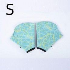 無品牌 游泳手蹼 多功能尼龍防水, 綠底-黃條紋 S