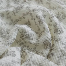 요루 이중 거즈원단 면 무형광 바이오워싱 천 꽃무늬 원단 체리 크림, 47) 뜨왈 스퀘어 그레이