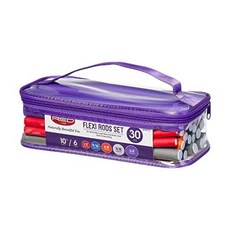 Red by Kiss 플렉시 로드 30개 유연한 컬링 봉 트위스트 폼 헤어 롤러 열 없는 헤어 컬러 25.4cm(10인치) 세트, #30 피스 세트