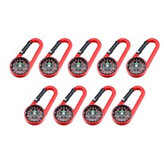 Carabiner Compasses Navigation Tool compatible with Teen Adult Hiking Camping Compasses Portable, Red, 9개