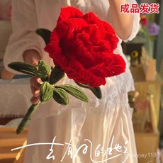 HEZK 編織花束 送敎師的花束 巨型毛線花束 七夕情人節/畢業禮物, 【紫色】中型玫瑰【高約42厘米】,成品發貨+仿珍珠+絲帶+串燈, 1個