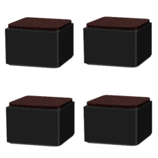 高度可調式家具腳墊 60*32mm 方形 4入, 黑色