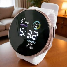 남성용 스포츠 전자시계 방수 LED 디지털 학생 손목시계, 2. 화이트