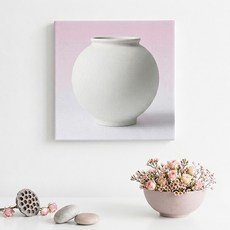 달항아리캔버스액자 핑크 달항아리액자 달항아리캔버스그림 달항아리 집들이선물 개업선물 복들어오는그림 돈들어오는그림 다복 달항아리거실액자 풍수인테리어액자, 1개, 핑크 20cm