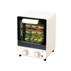 8層食物烘乾機 30-90°C 溫控 1-12小時 機械式操作, 8層家用款乾果機米白色機械按鈕