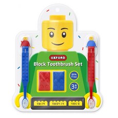 옥스포드칫솔세트/즐거운 블럭 양치세트 칫솔2개 걸이2개 컵1개, 1개