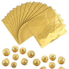 초콜릿 바 포장지 100개 15.2 x 15.2cm(6 6인치) 골드 알루미늄 호일 수제 캔디 두바이 바 캐러멜 그래놀라 포장용 호일 캔디 포장지_147616, 초콜릿 바 포장지 100개, 15.2 x 15.2cm(