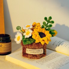 제너럴케이 모루 꽃 화분 만들기 DIY 세트, 1세트, 해바라기