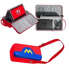 아싸라봉 닌텐도 스위치2 올인원 가방 하드 캐리 캠핑 여행 파우치 케이스 악세사리, 1개, 마리오 볼드M, SW2-올인원백