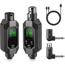 무선 XLR 송수신기 및 수신기 UHF 무선 마이크 어댑터 164피트 거리 8시간 배터리 무선 마이크 어댑터 콘덴서 다이내믹 마이크 믹서, 무선 XLR 송수신기 및 수신기 UHF 무선 마이크 어