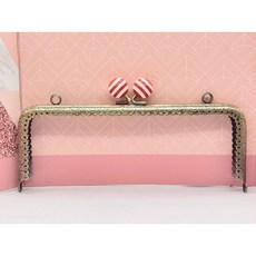 愛心手工材料鋪 20.5公分方形口金 彩虹頭糖果色高腳直角ㄇ型拼布口金, 1個, 4號黃白