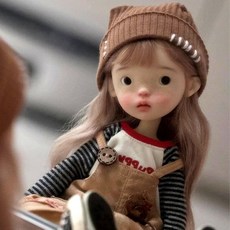 BJD娃娃6分特體藍豆豆，丑萌小佈，SD娃娃BJD素體樹脂裸娃，六分娃娃成品禮物全套, 1個, 裸娃：不化妝（含頭+身體）,V白