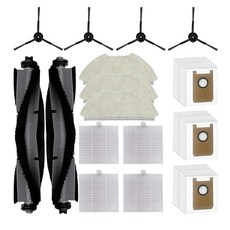 FIXR T20 / Airrobo T25 T30 로봇 청소기용 교체 액세서리 키트 메인 브러시 3개 먼지 봉투 4개 걸레 패드 사이드