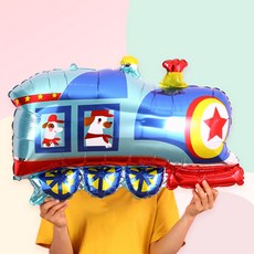 [예쁨주의지호] 중대형 자동차풍선 / 비행기풍선 / 덤프트럭 / 경찰차풍선/ 스쿨버스 / 소방차 / 신호등 교통, CA_대형풍선_ 기차